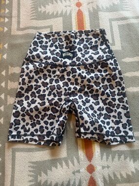 Kill Crew Women's Leopard Print Bike Shorts - Black & Brown Spots on Cream